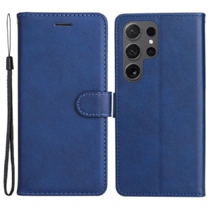 Etui Folio Samsung Galaxy S24 Ultra 5g Jednolity Kolor Z Paskiem Etui Ochronne