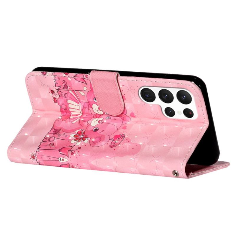 Etui Folio Samsung Galaxy S24 Ultra 5g Misie Na Smyczy Etui Ochronne