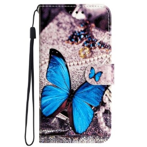 Etui Folio Samsung Galaxy S24 Ultra 5g Niebieski Motyl Z Paskiem Etui Ochronne