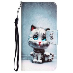 Etui Folio Samsung Galaxy S24 Ultra 5g Niebieskooki Kot Z Paskiem Etui Ochronne