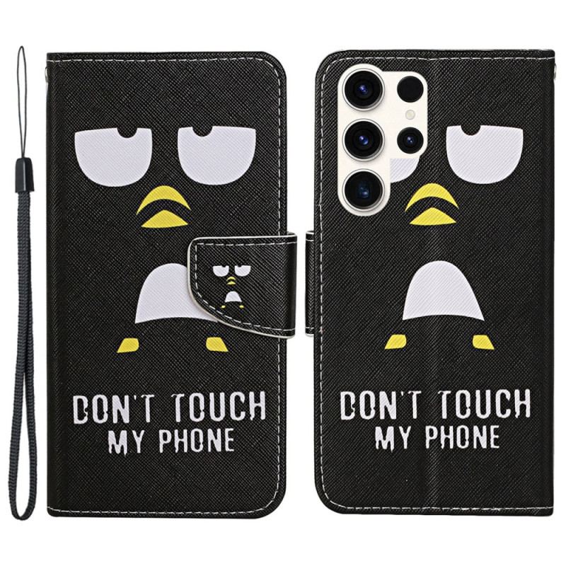 Etui Folio Samsung Galaxy S24 Ultra 5g Pingwin Nie Dotykaj Mojej Smyczy Do Telefonu Etui Ochronne