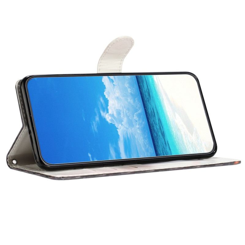 Etui Folio Samsung Galaxy S24 Ultra 5g Szkielet Dymiący Z Paskiem Etui Ochronne