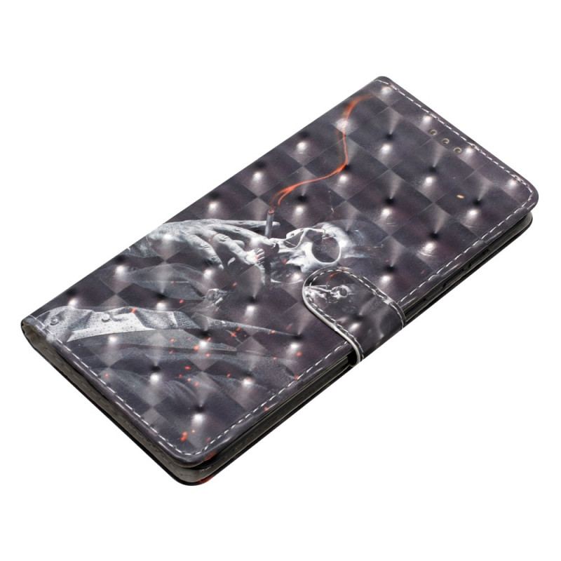 Etui Folio Samsung Galaxy S24 Ultra 5g Szkielet Dymiący Z Paskiem Etui Ochronne