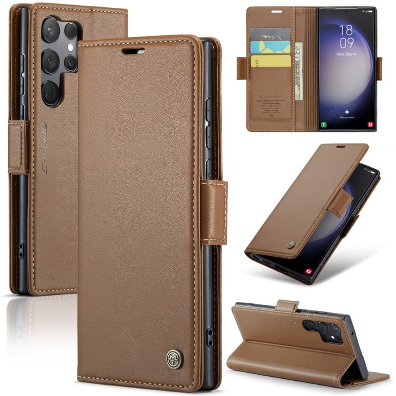 Etui Folio Samsung Galaxy S24 Ultra 5g Tekstura Liczi Caseme Etui Ochronne