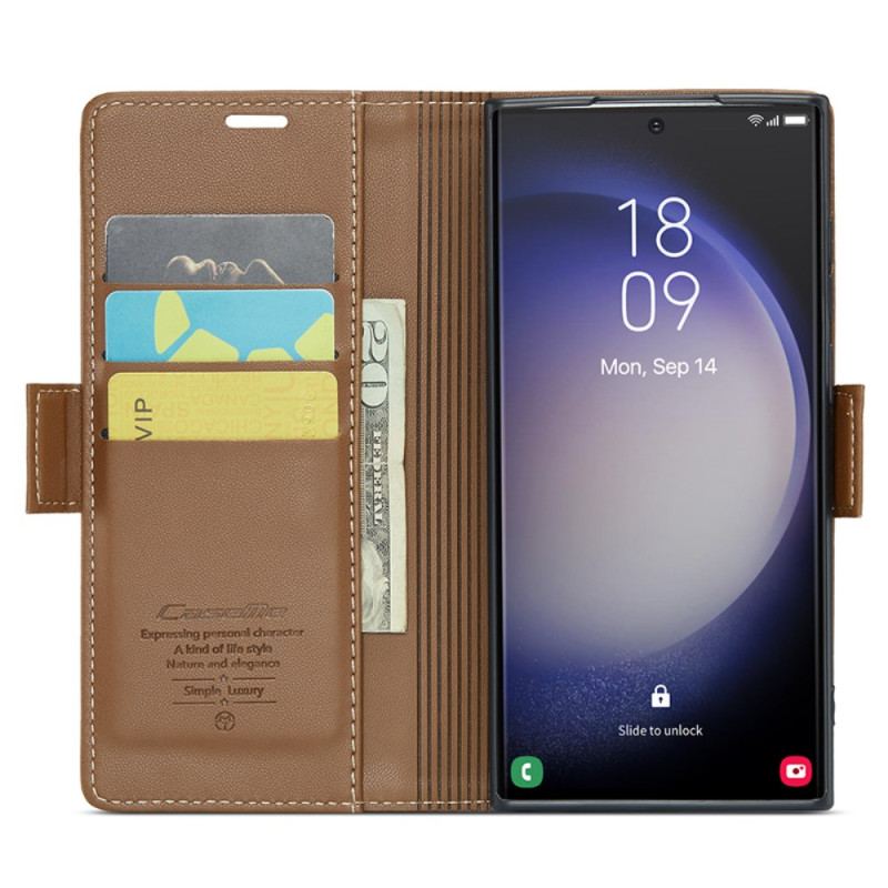 Etui Folio Samsung Galaxy S24 Ultra 5g Tekstura Liczi Caseme Etui Ochronne