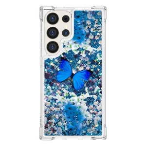 Etui Samsung Galaxy S24 Ultra 5g Błyszczący Niebieski Motyl