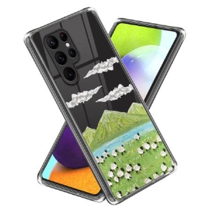 Etui Samsung Galaxy S24 Ultra 5g Malowanie Owiec Etui Ochronne