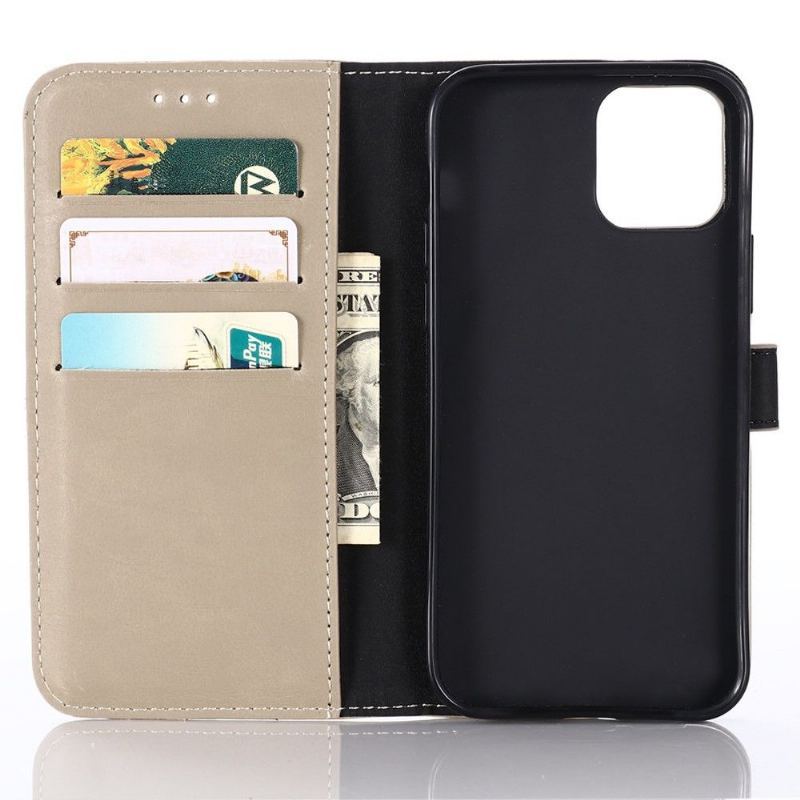 Case do iPhone 12 Pro Max Etui Folio Retro Skórzany Efekt