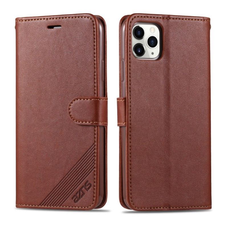 Etui Folio do iPhone 12 Pro Max Azns Retro Skórzany Efekt