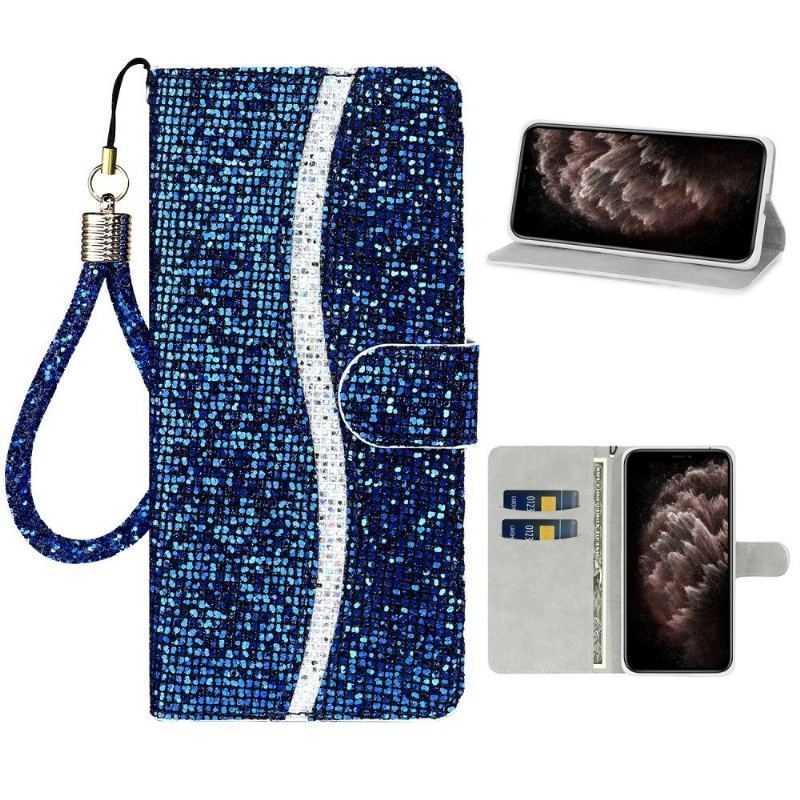 Etui Folio do iPhone 12 Pro Max Brokatowe Etui Na Karty