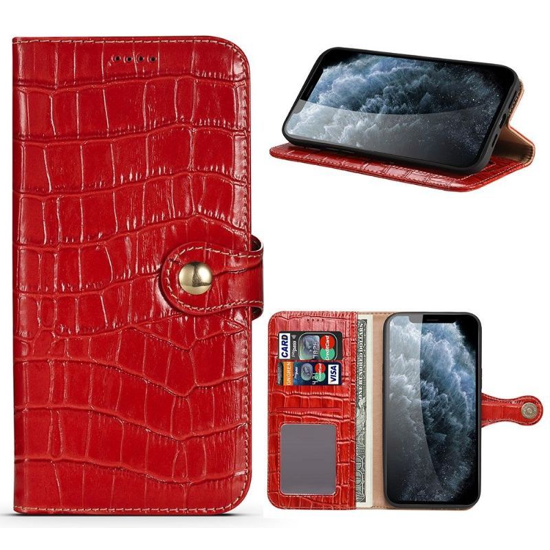 Etui Folio do iPhone 12 Pro Max Croc Look Skóra