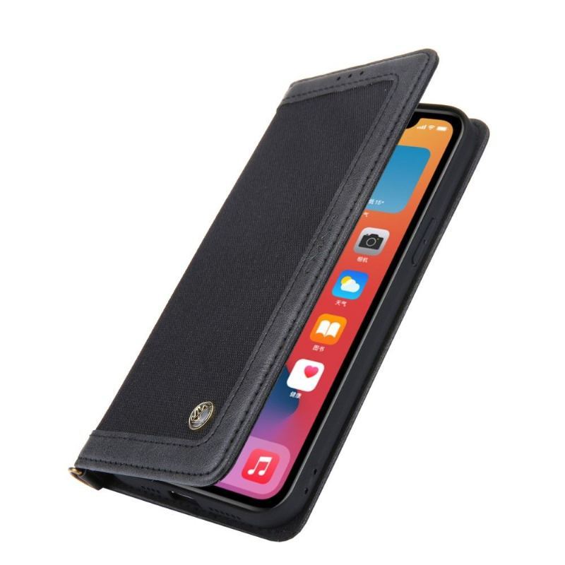 Etui Folio do iPhone 12 Pro Max Płótno Ze Sztucznej Skóry