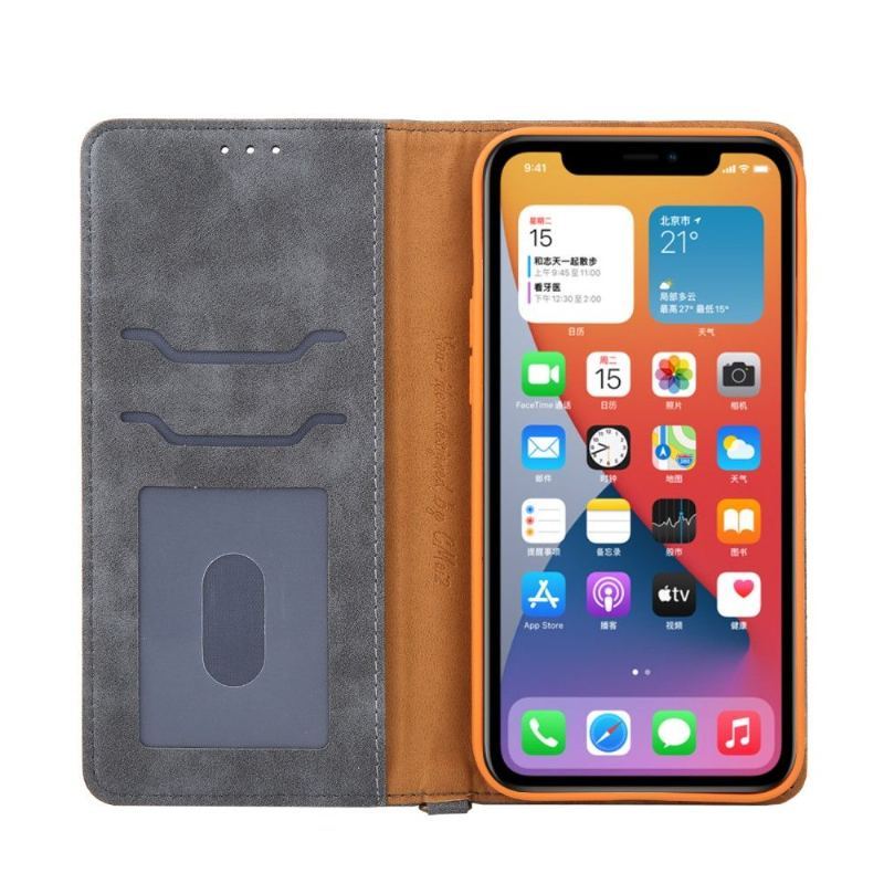 Etui Folio do iPhone 12 Pro Max Płótno Ze Sztucznej Skóry