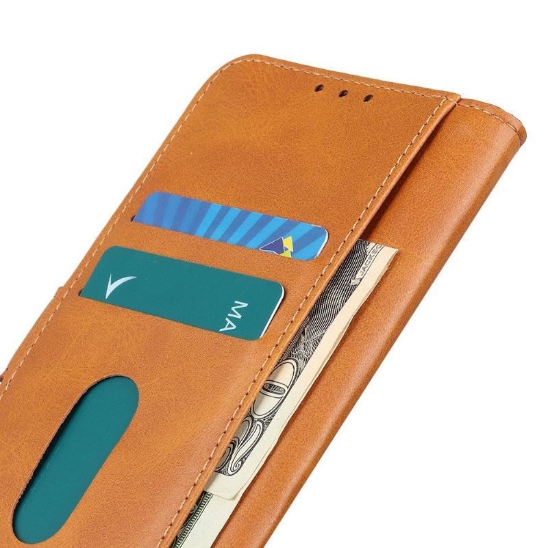 Etui Folio do iPhone 12 Pro Max Szwy Z Efektem Skóry Ziarnistej - Czarne