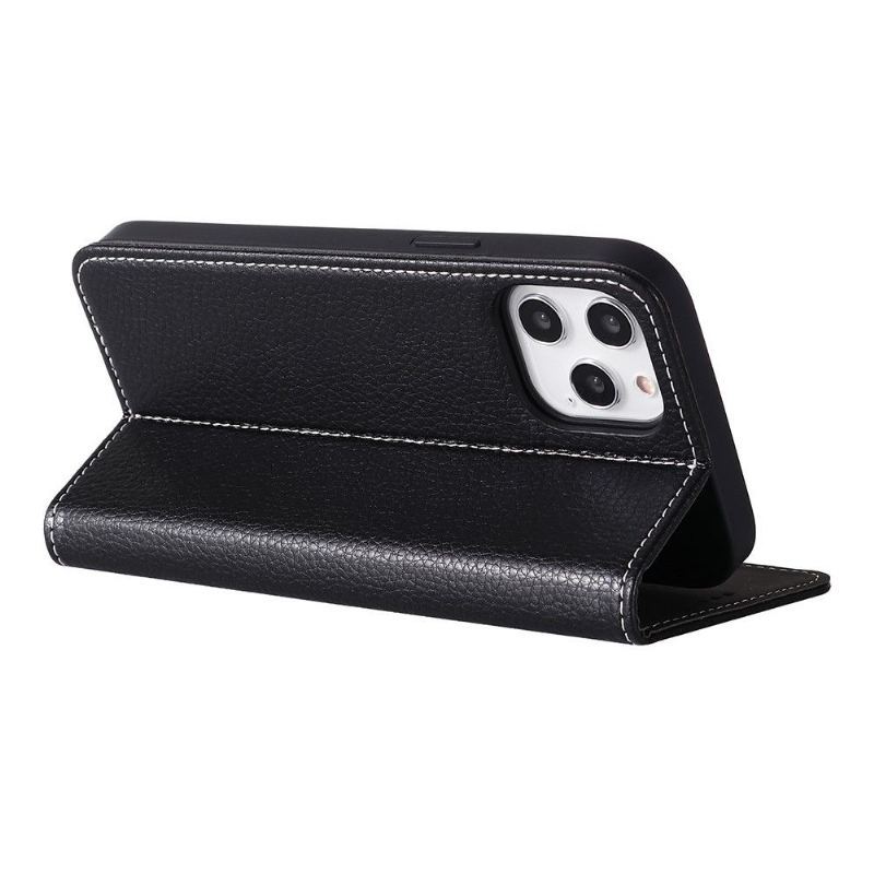 Etui Folio do iPhone 12 Pro Max Teksturowana Skóra Ziarnista