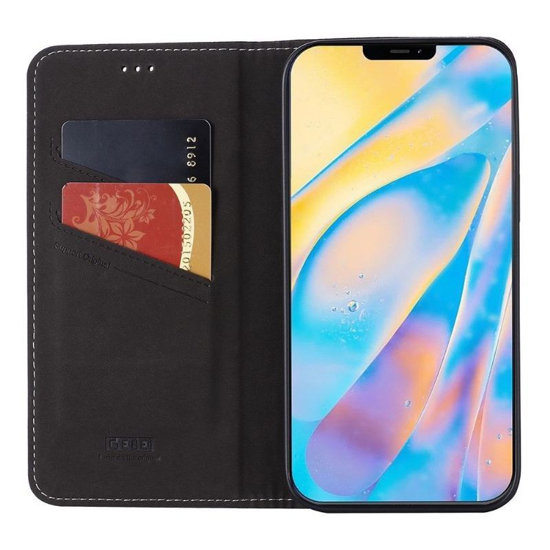 Etui Folio do iPhone 12 Pro Max Teksturowana Skóra Ziarnista