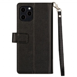 Etui Folio do iPhone 12 Pro Max z Łańcuch Faux Skórzane Etui Na Karty