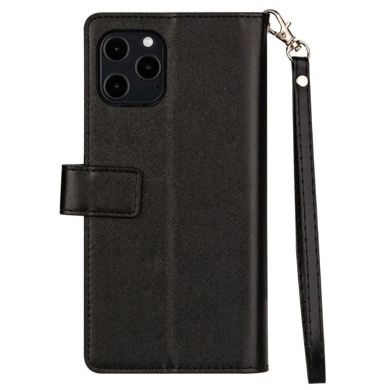 Etui Folio do iPhone 12 Pro Max z Łańcuch Faux Skórzane Etui Na Karty