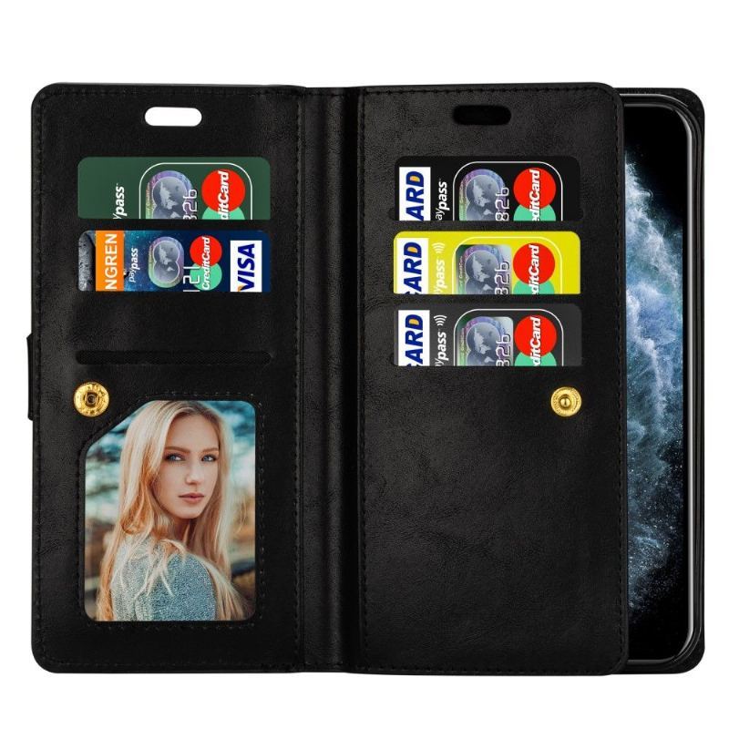 Etui Folio do iPhone 12 Pro Max z Łańcuch Faux Skórzane Etui Na Karty