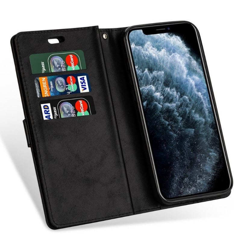 Etui Folio do iPhone 12 Pro Max z Łańcuch Faux Skórzane Etui Na Karty