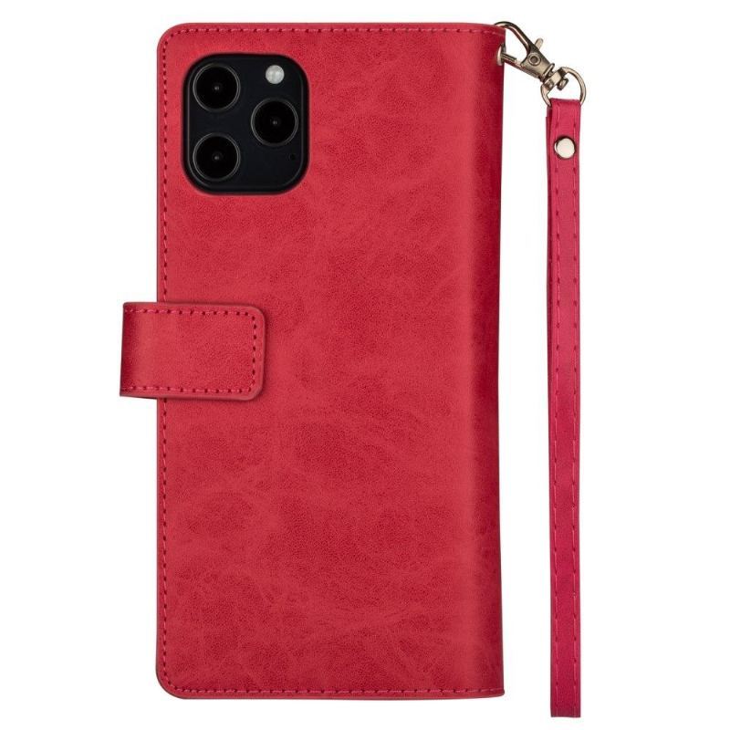 Etui Folio do iPhone 12 Pro Max z Łańcuch Faux Skórzane Etui Na Karty