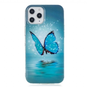 Futerały do iPhone 12 Pro Max Obrzeża Luminous Blue Butterfly