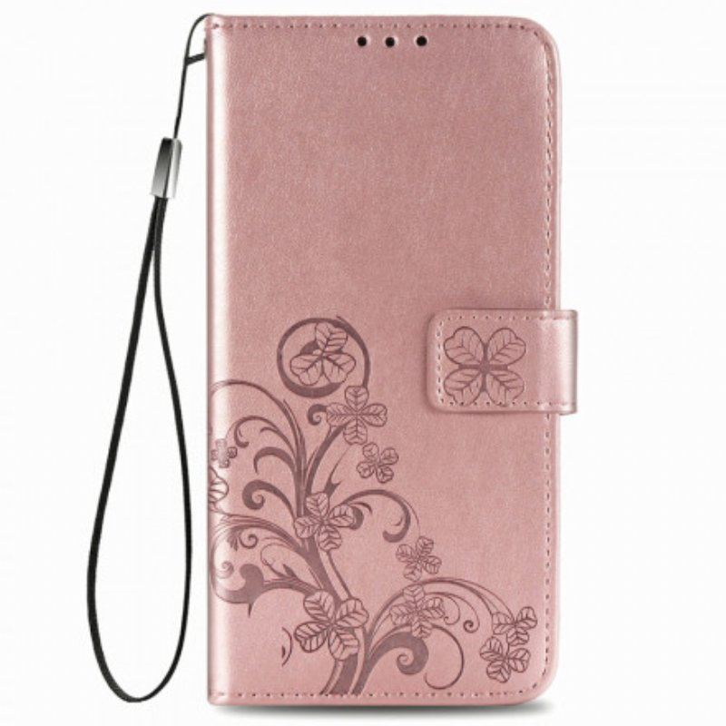 Etui Folio do Oppo A54 5G / A74 5G Czterolistna Koniczyna