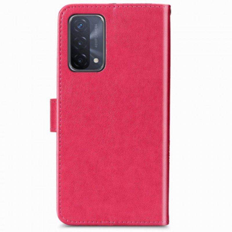 Etui Folio do Oppo A54 5G / A74 5G Czterolistna Koniczyna