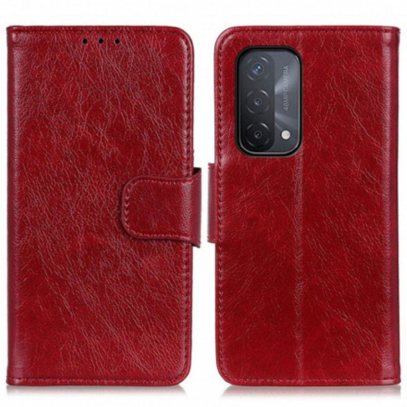 Etui Folio do Oppo A54 5G / A74 5G Dwoina Skóry Nappa