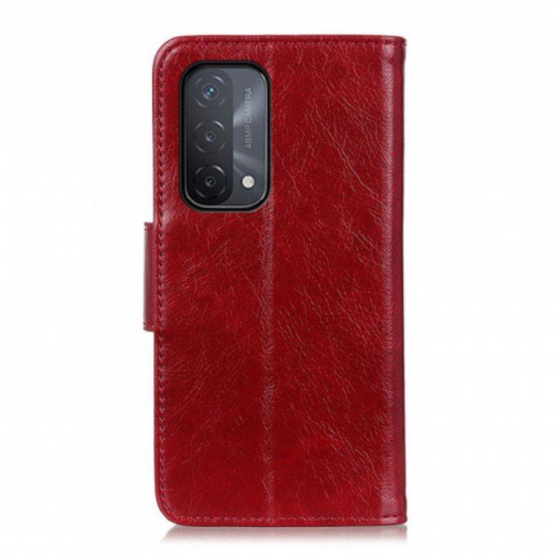 Etui Folio do Oppo A54 5G / A74 5G Dwoina Skóry Nappa