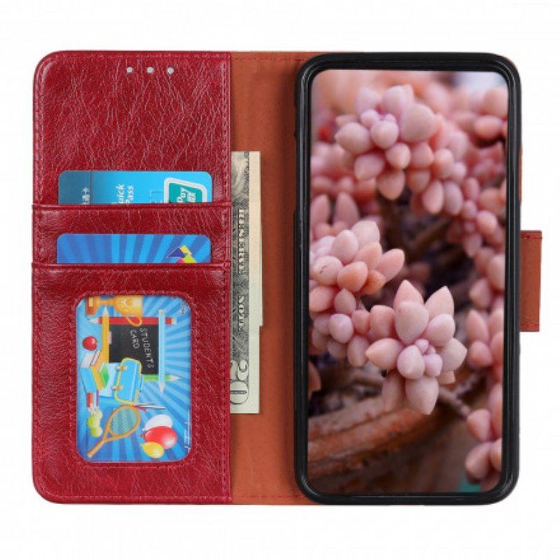 Etui Folio do Oppo A54 5G / A74 5G Dwoina Skóry Nappa