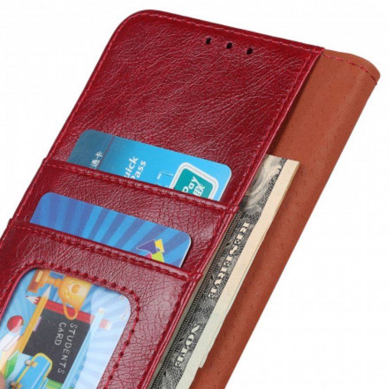 Etui Folio do Oppo A54 5G / A74 5G Dwoina Skóry Nappa