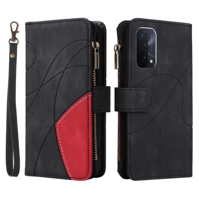 Etui Folio do Oppo A54 5G / A74 5G Dwukolorowa Z Portmonetką