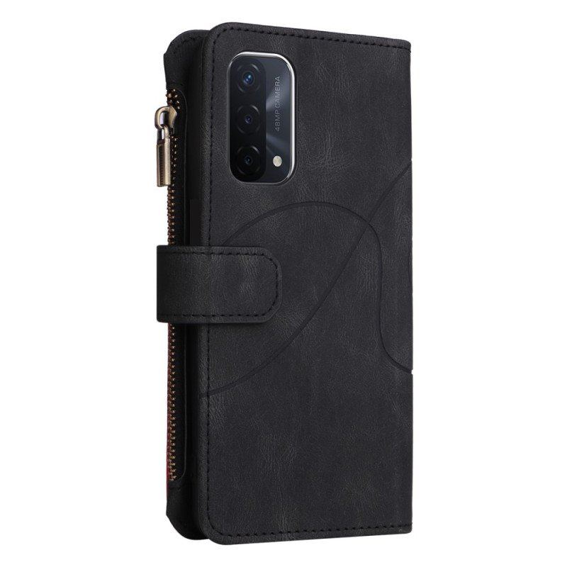 Etui Folio do Oppo A54 5G / A74 5G Dwukolorowa Z Portmonetką