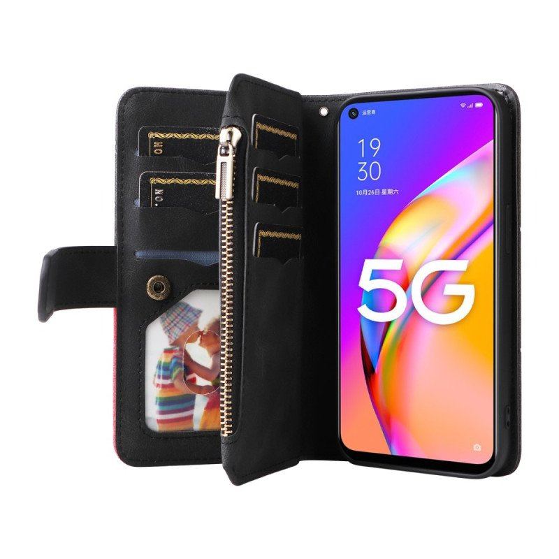 Etui Folio do Oppo A54 5G / A74 5G Dwukolorowa Z Portmonetką