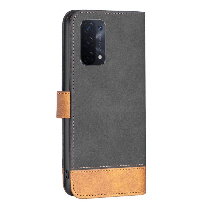 Etui Folio do Oppo A54 5G / A74 5G Dwukolorowy Kolor Binfena