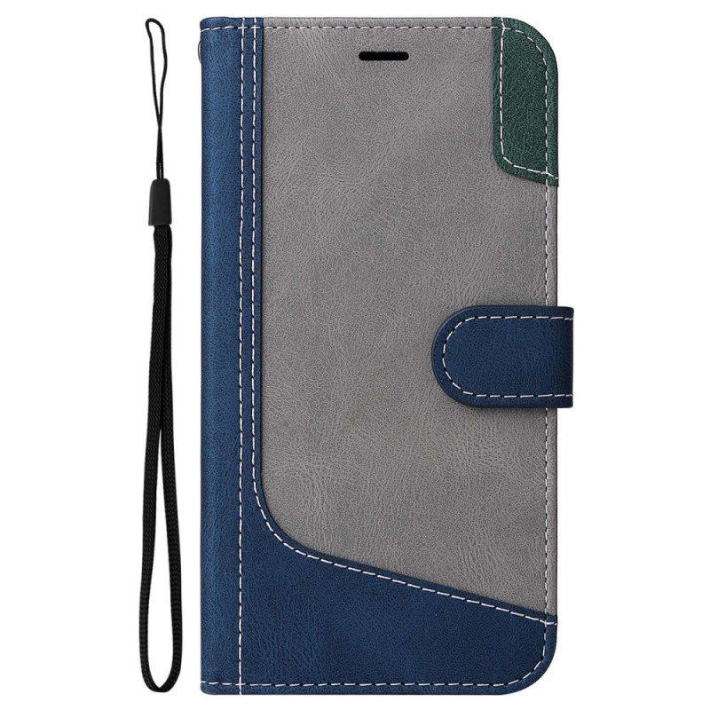 Etui Folio do Oppo A54 5G / A74 5G Dwukolorowy Z Paskiem