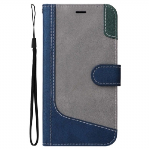 Etui Folio do Oppo A54 5G / A74 5G Dwukolorowy Z Paskiem