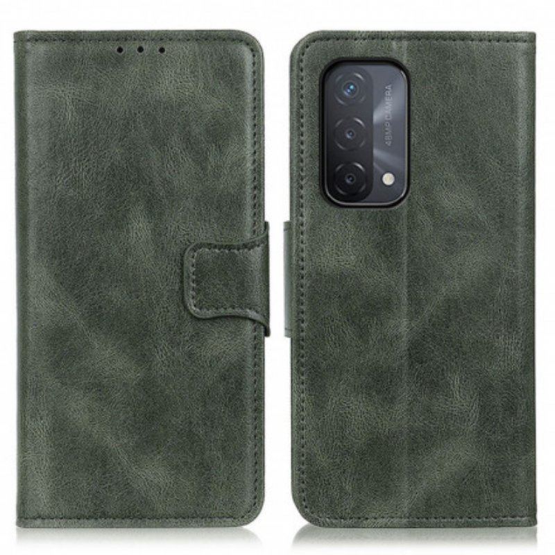 Etui Folio do Oppo A54 5G / A74 5G Dwustronne Zapięcie Z Efektem Skóry