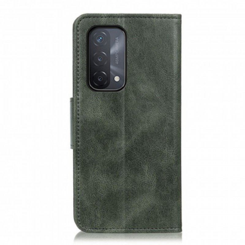 Etui Folio do Oppo A54 5G / A74 5G Dwustronne Zapięcie Z Efektem Skóry