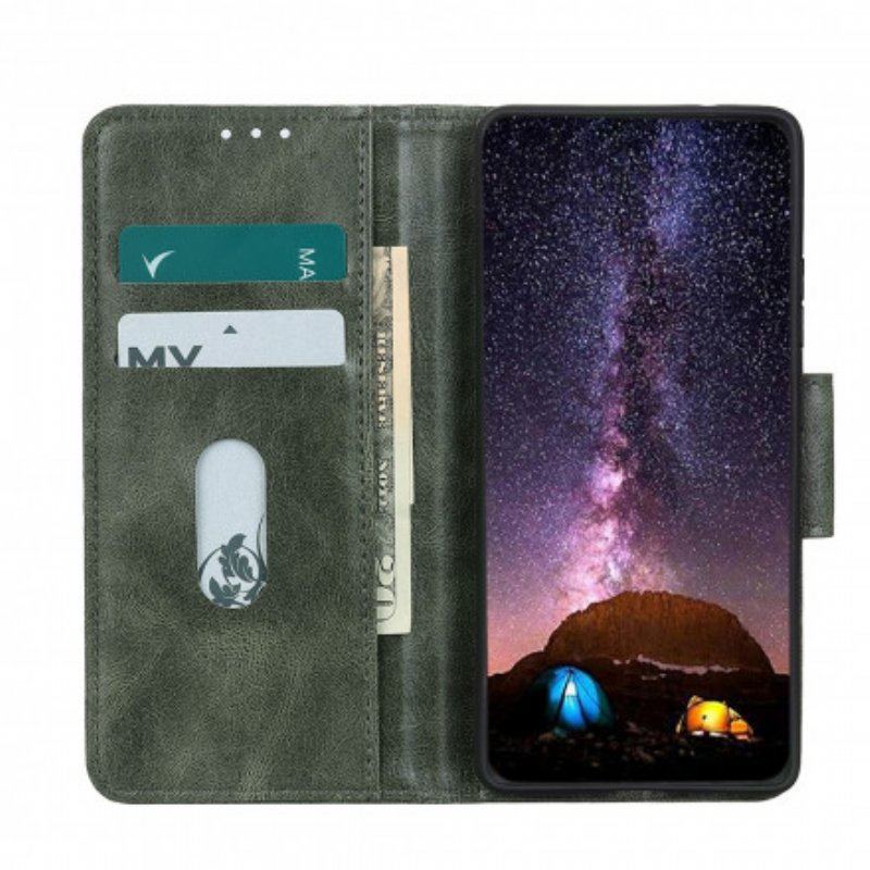 Etui Folio do Oppo A54 5G / A74 5G Dwustronne Zapięcie Z Efektem Skóry