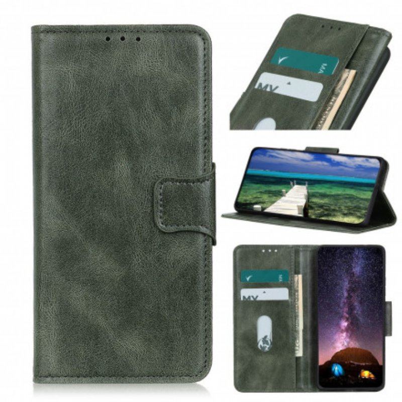 Etui Folio do Oppo A54 5G / A74 5G Dwustronne Zapięcie Z Efektem Skóry