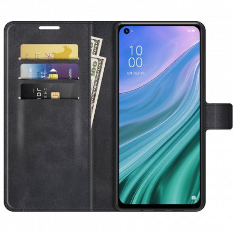 Etui Folio do Oppo A54 5G / A74 5G Klasyczny Skórzany Styl Retro