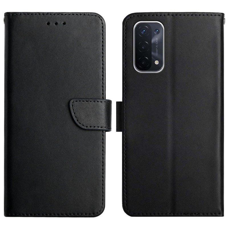 Etui Folio do Oppo A54 5G / A74 5G Prawdziwa Skóra Nappa