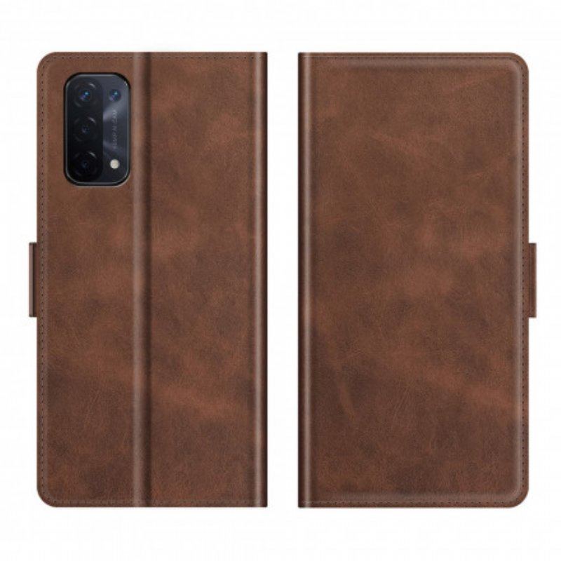 Etui Folio do Oppo A54 5G / A74 5G Skórzany Futerał Podwójna Klapa