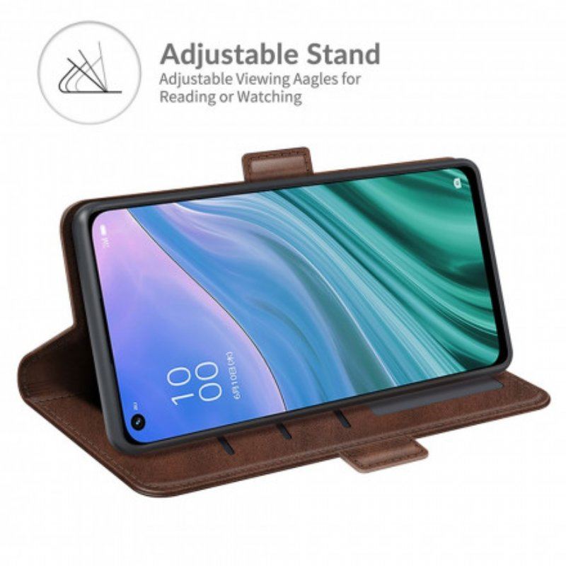 Etui Folio do Oppo A54 5G / A74 5G Skórzany Futerał Podwójna Klapa