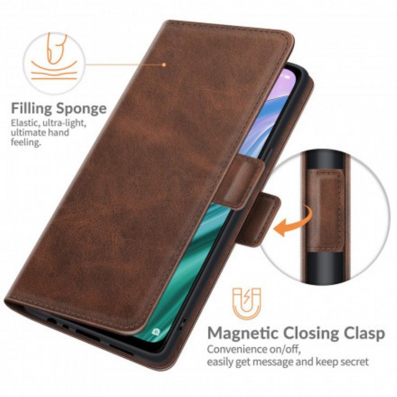 Etui Folio do Oppo A54 5G / A74 5G Skórzany Futerał Podwójna Klapa