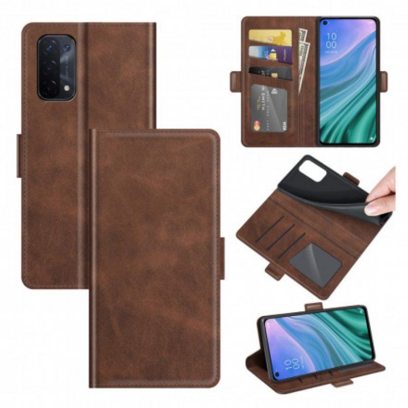 Etui Folio do Oppo A54 5G / A74 5G Skórzany Futerał Podwójna Klapa