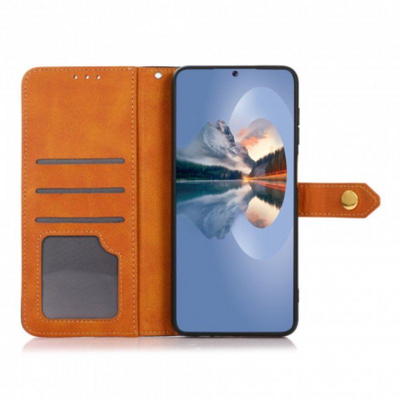 Etui Folio do Oppo A54 5G / A74 5G Sztuczna Skóra Z Paskiem Khazneh