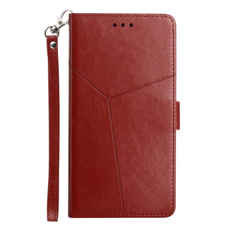 Etui Folio do Oppo A54 5G / A74 5G z Łańcuch Projekt Z Paskami Y